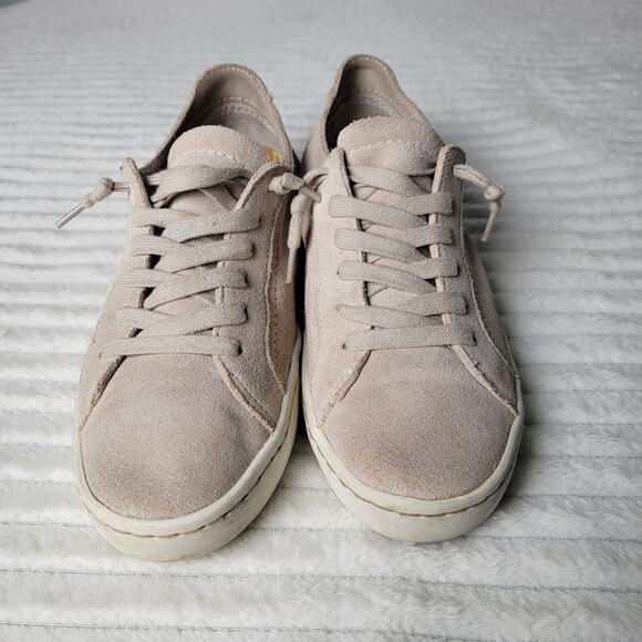 Dolce Vita Beige Suede Sneakers Women’s Size 8 Casual Lace-Up Low Top Shoes - Picture 3 of 9